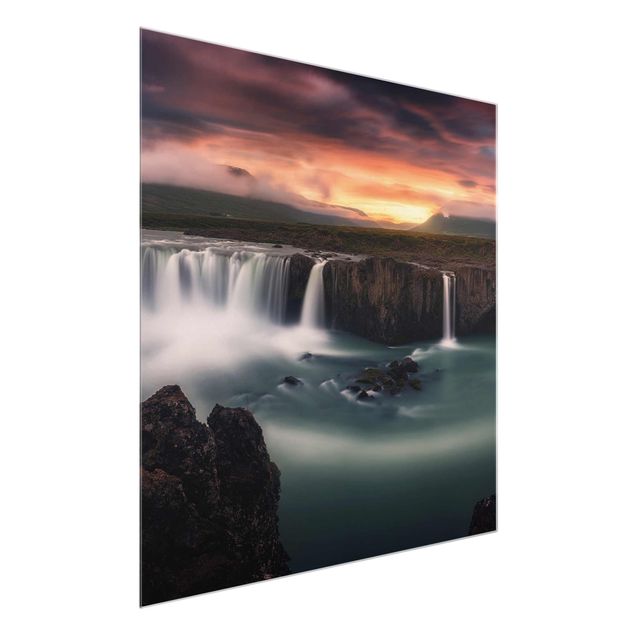 Glass prints landscape Goðafoss Waterfall In Iceland