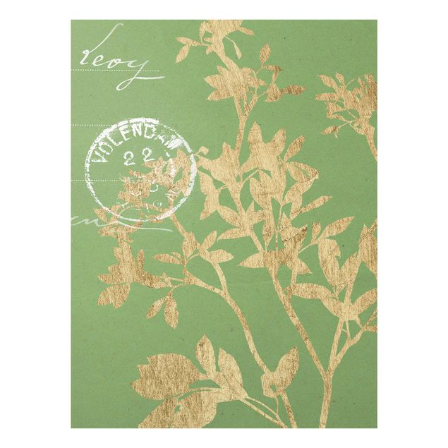 Prints green Golden Leaves On Lind II