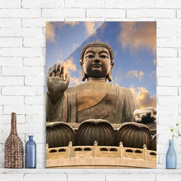 Glass prints spiritual Big Buddha