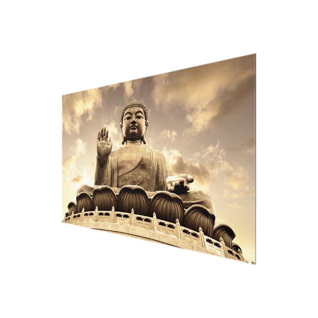 Glas Magnetboard Big Buddha Sepia