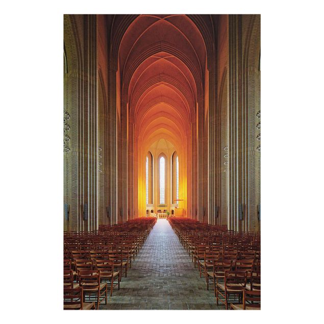 Orange print Grundtvig's Church in Copenhagen