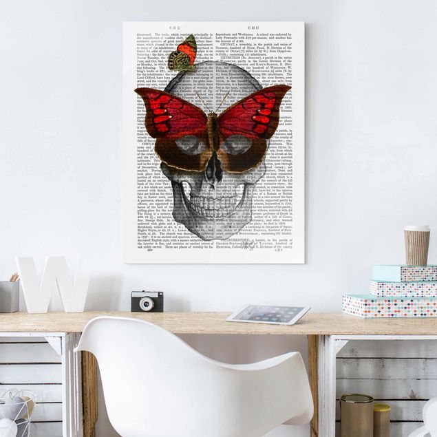 Glass prints sayings & quotes Scary Reading - Butterfly Mask