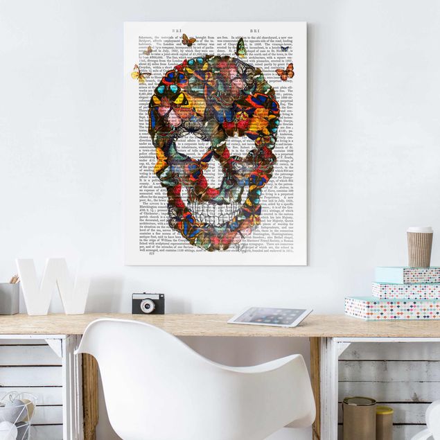 Butterfly print Scary Reading - Butterfly Skull