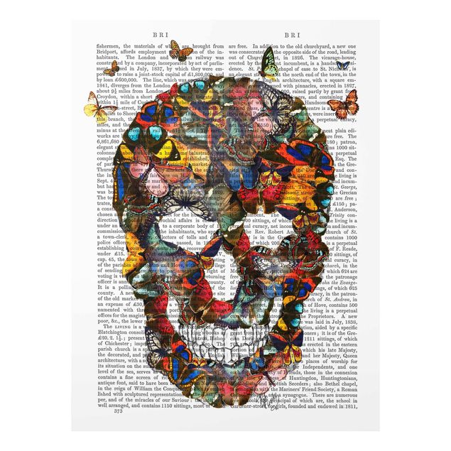 Prints animals Scary Reading - Butterfly Skull