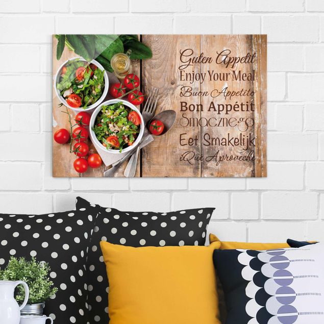 Glass prints sayings & quotes Guten Appetit