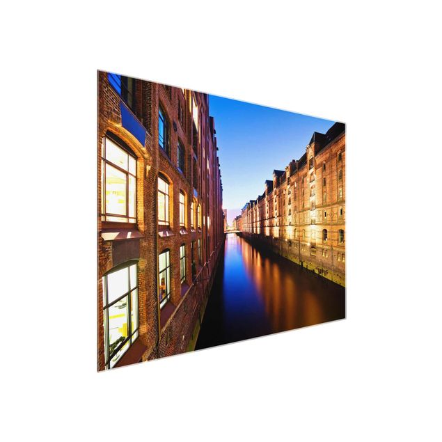 Glass prints architecture and skylines Hamburg Warehouse District
