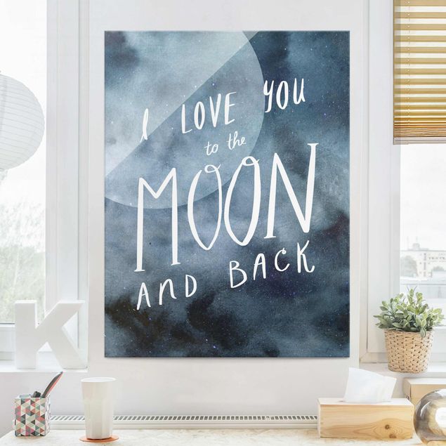 Glass prints sayings & quotes Heavenly Love - Moon