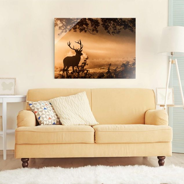 Landscape canvas prints Deer In The Winter Forest