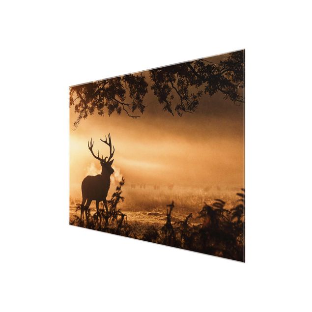 Glass prints pieces Deer In The Winter Forest