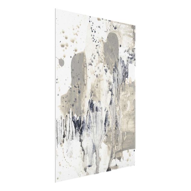 Abstract glass wall art Tribute To Taupe I
