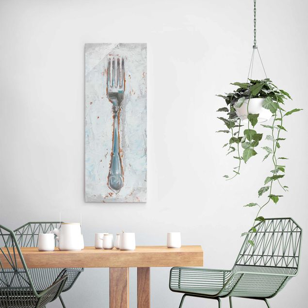 Grey prints Impressionistic Cutlery - Fork