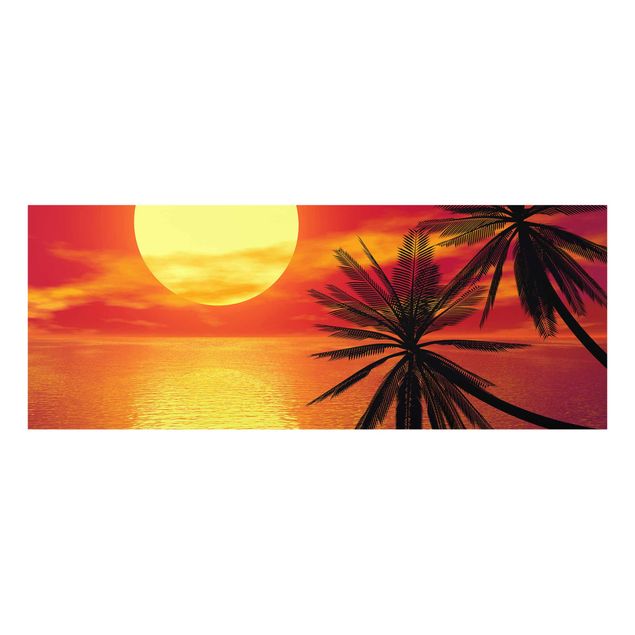 Beach canvas art Caribbean sunset
