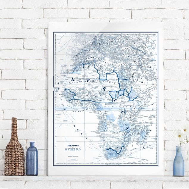 Kitchen Map In Blue Tones - Africa