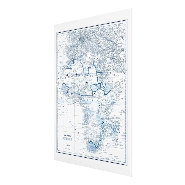 Prints Map In Blue Tones - Africa