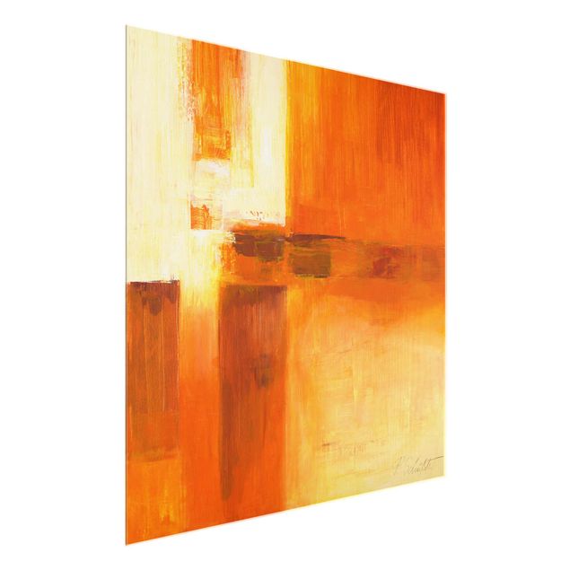 Modern art prints Petra Schüßler - Composition In Orange And Brown 01