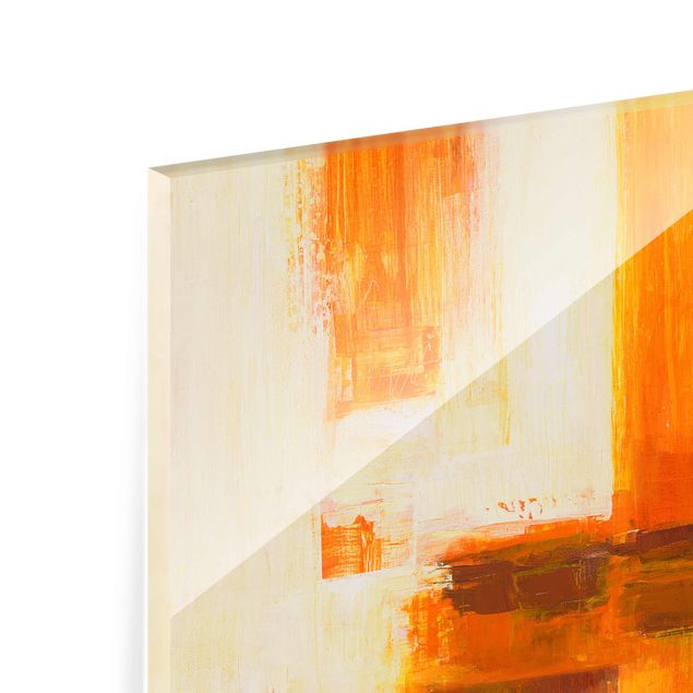 Prints Petra Schüßler - Composition In Orange And Brown 01