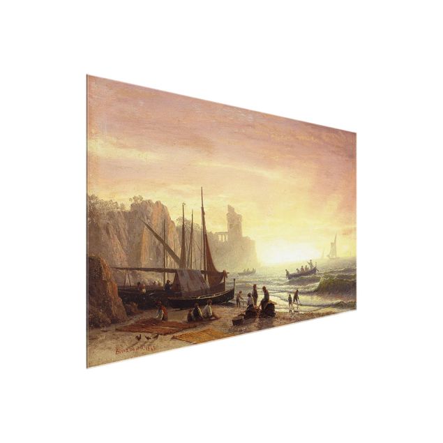 Landscape canvas prints Albert Bierstadt - The Fishing Fleet