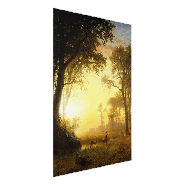 Prints trees Albert Bierstadt - Light in the Forest