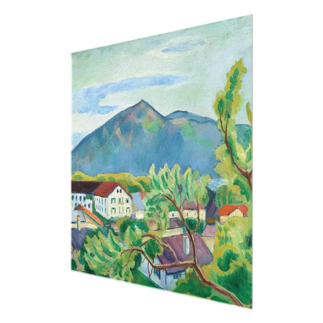 Mountain prints August Macke - Spring Landscape in Tegernsee