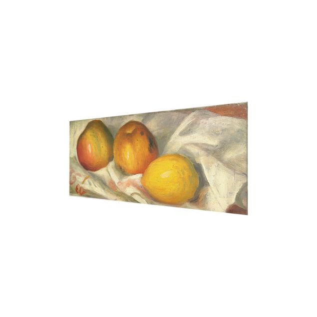 Yellow art prints Auguste Renoir - Two Apples And A Lemon