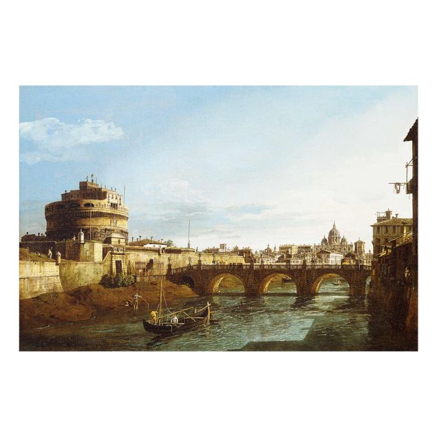 Art style baroque Bernardo Bellotto - View of Rome on the Banks of the Tiber