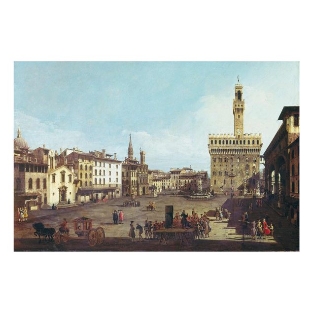 Baroque painting Bernardo Bellotto - The Piazza della Signoria in Florence