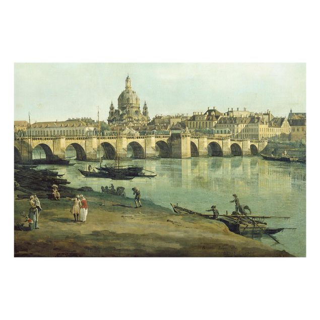 Art style baroque Bernardo Bellotto - View of Dresden from the Right Bank of the Elbe with Augustus Bridge