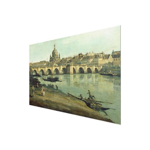 Glass prints architecture and skylines Bernardo Bellotto - View of Dresden from the Right Bank of the Elbe with Augustus Bridge