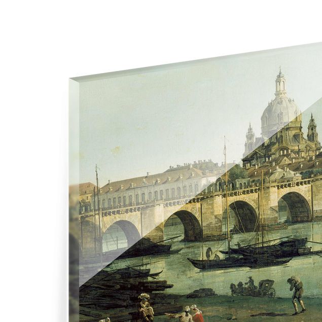 Art posters Bernardo Bellotto - View of Dresden from the Right Bank of the Elbe with Augustus Bridge