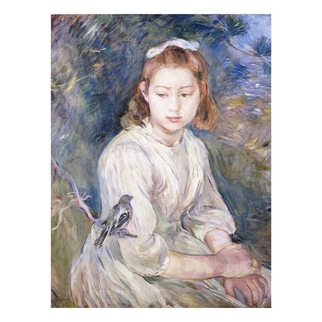 Framed portrait prints Berthe Morisot - Young Girl with a Bird