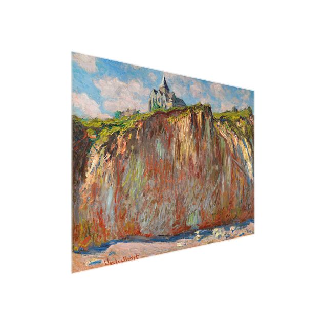 Landscape canvas prints Claude Monet - The Church Of Varengeville At Evening Sun