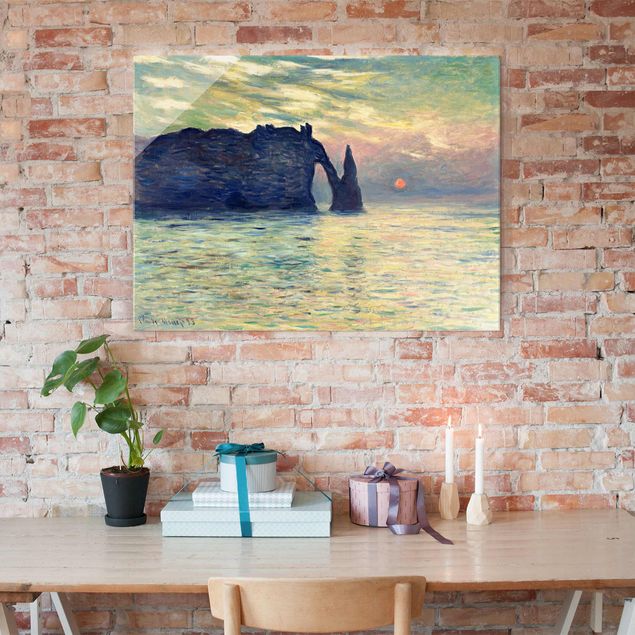 Abstract impressionism Claude Monet - The Cliff, Étretat, Sunset