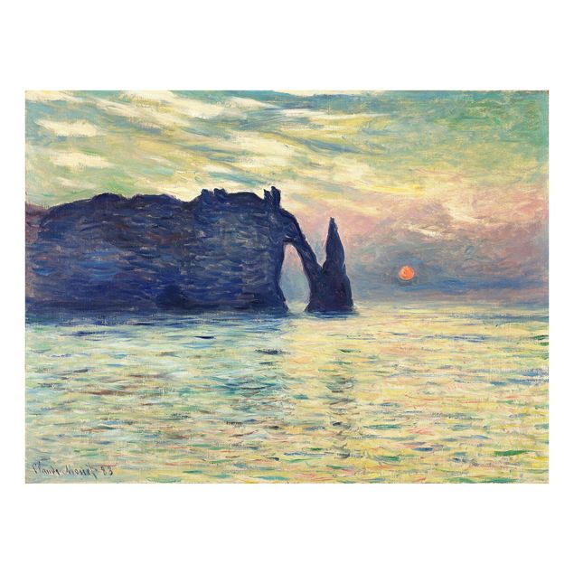 Landscape canvas prints Claude Monet - The Cliff, Étretat, Sunset