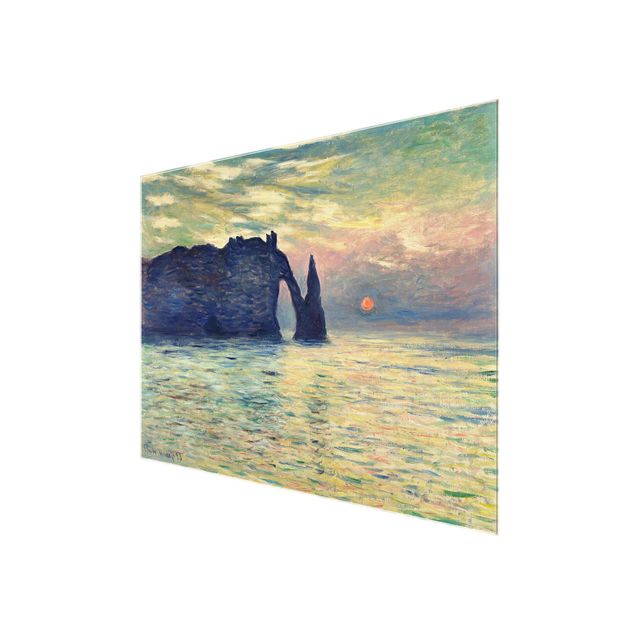 Beach canvas art Claude Monet - The Cliff, Étretat, Sunset