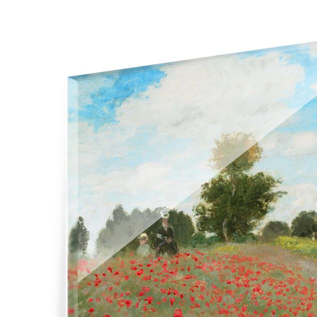 Glass prints flower Claude Monet - Poppy Field Near Argenteuil