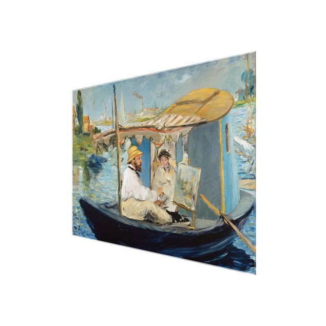 Portrait canvas prints Edouard Manet - Claude Monet Painting On His Studio Boat