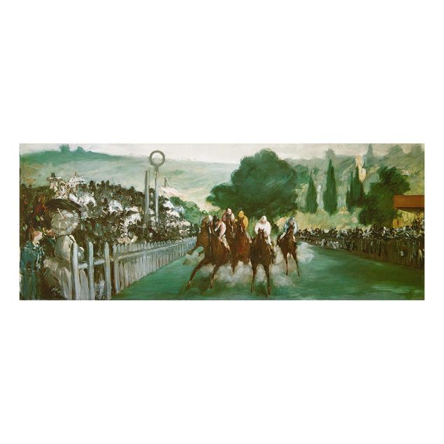 Glass prints pieces Edouard Manet - Races At Longchamp