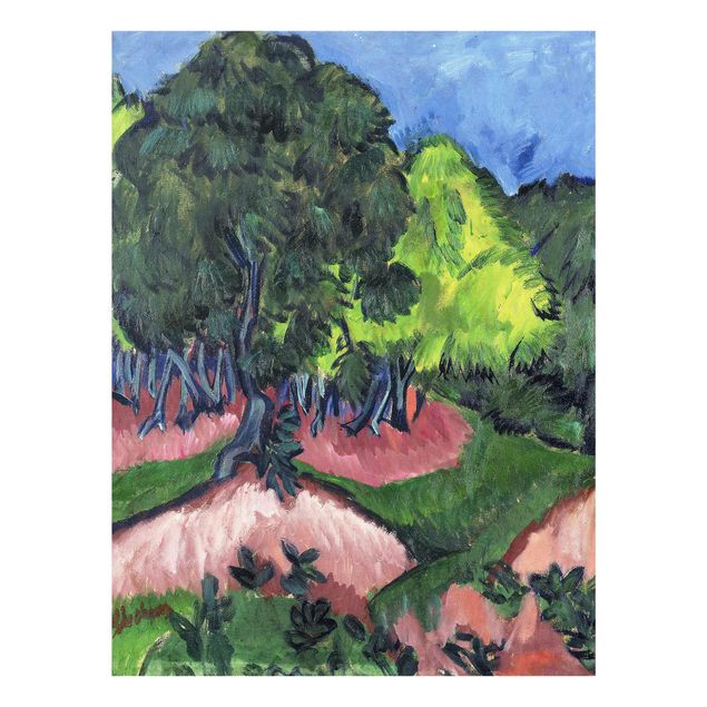 Glass prints landscape Ernst Ludwig Kirchner - Landscape with Chestnut Tree