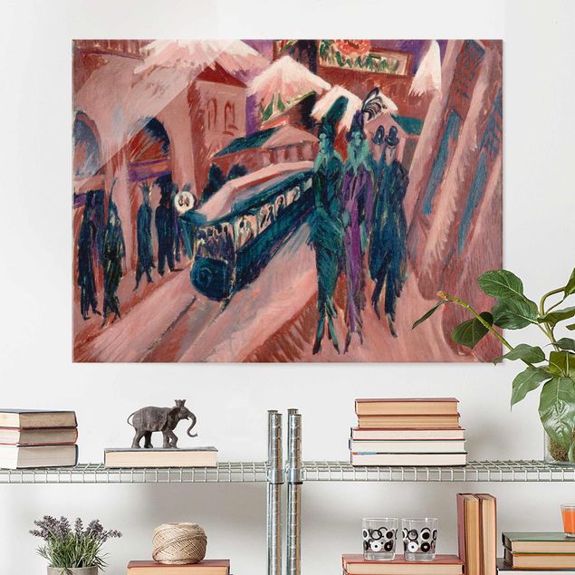 Glass prints Berlin Ernst Ludwig Kirchner - Leipziger Street With Eectric Train