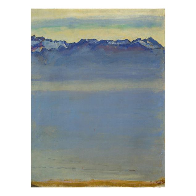 Mountain prints Ferdinand Hodler - Lake Geneva with Savoyer Alps