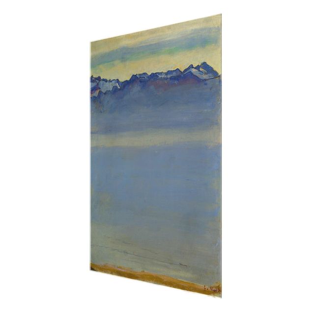 Glass prints landscape Ferdinand Hodler - Lake Geneva with Savoyer Alps