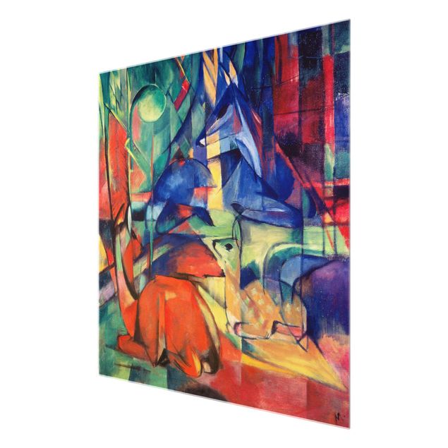 Glass prints pieces Franz Marc - Deer In The Forest