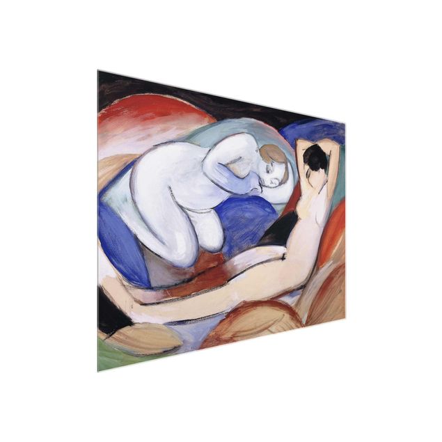 Glass prints nude Franz Marc - Two Acts