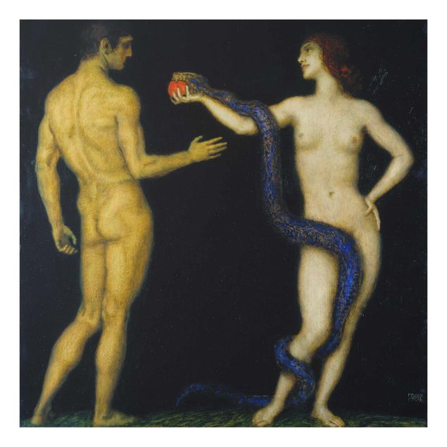 Canvas art Franz von Stuck - Adam and Eve