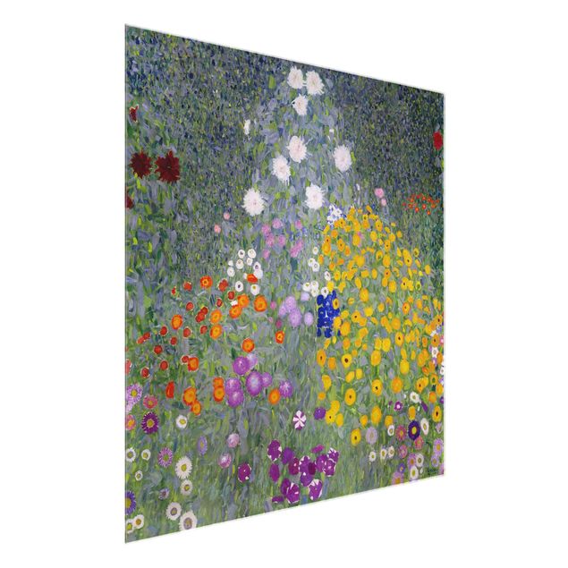 Glass prints flower Gustav Klimt - Cottage Garden