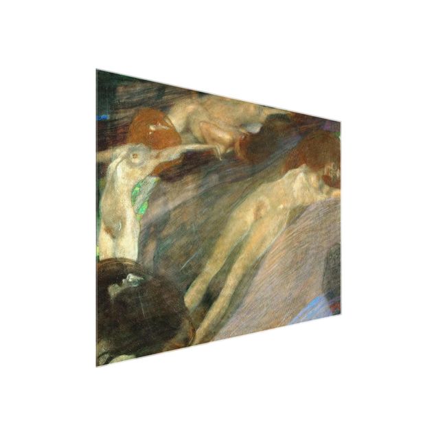 Glass prints nude Gustav Klimt - Moving Water