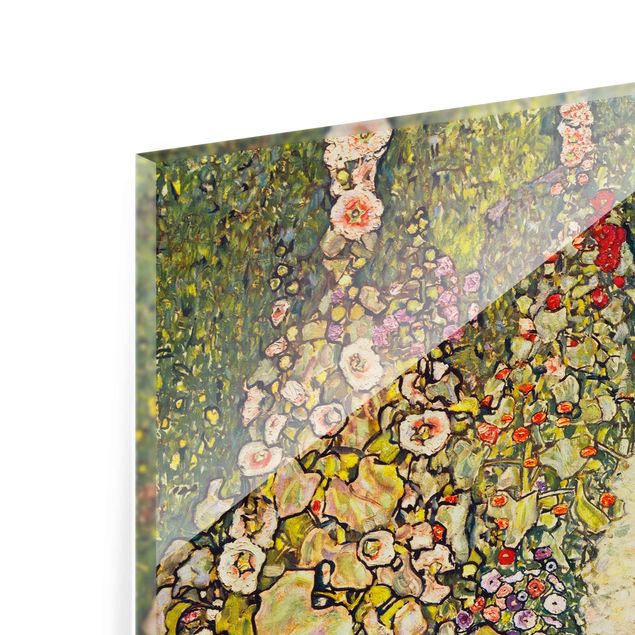 Wall art yellow Gustav Klimt - Garden Path with Hens