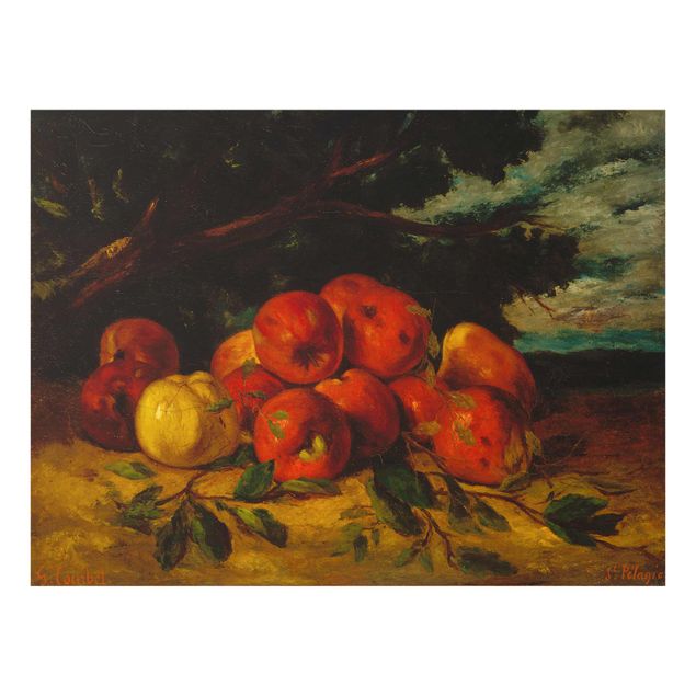 Still life prints Gustave Courbet - Red Apples At The Foot Of A Tree
