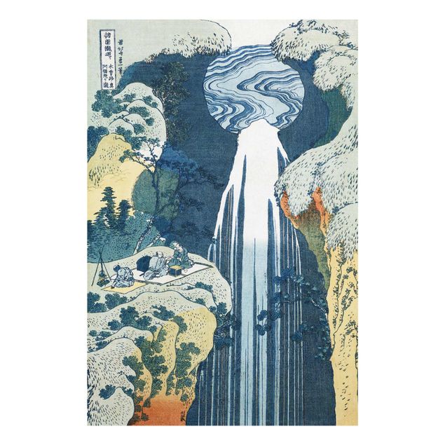 Glass prints landscape Katsushika Hokusai - The Waterfall of Amida behind the Kiso Road