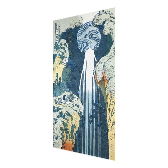 Art posters Katsushika Hokusai - The Waterfall of Amida behind the Kiso Road